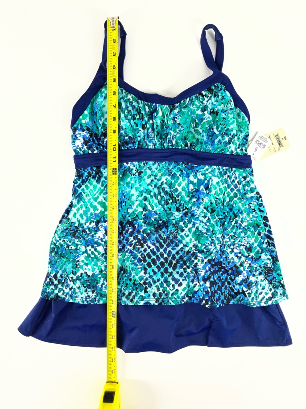 St. John’s Bay‎ Women’s Secretly Slender Blue Swim Dress Size 16 One Piece - Picture 8 of 12